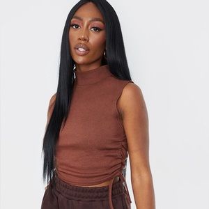 NWT PrettyLittleThing Mock Neck Crop Top